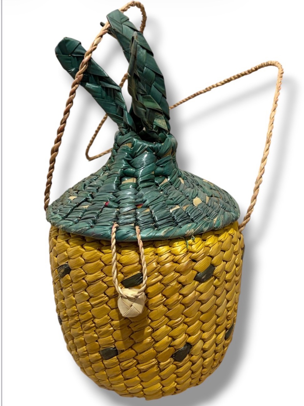 Vintage Pineapple Shaped Women’s Bag Yellow Green